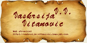 Vaskrsija Vitanović vizit kartica
